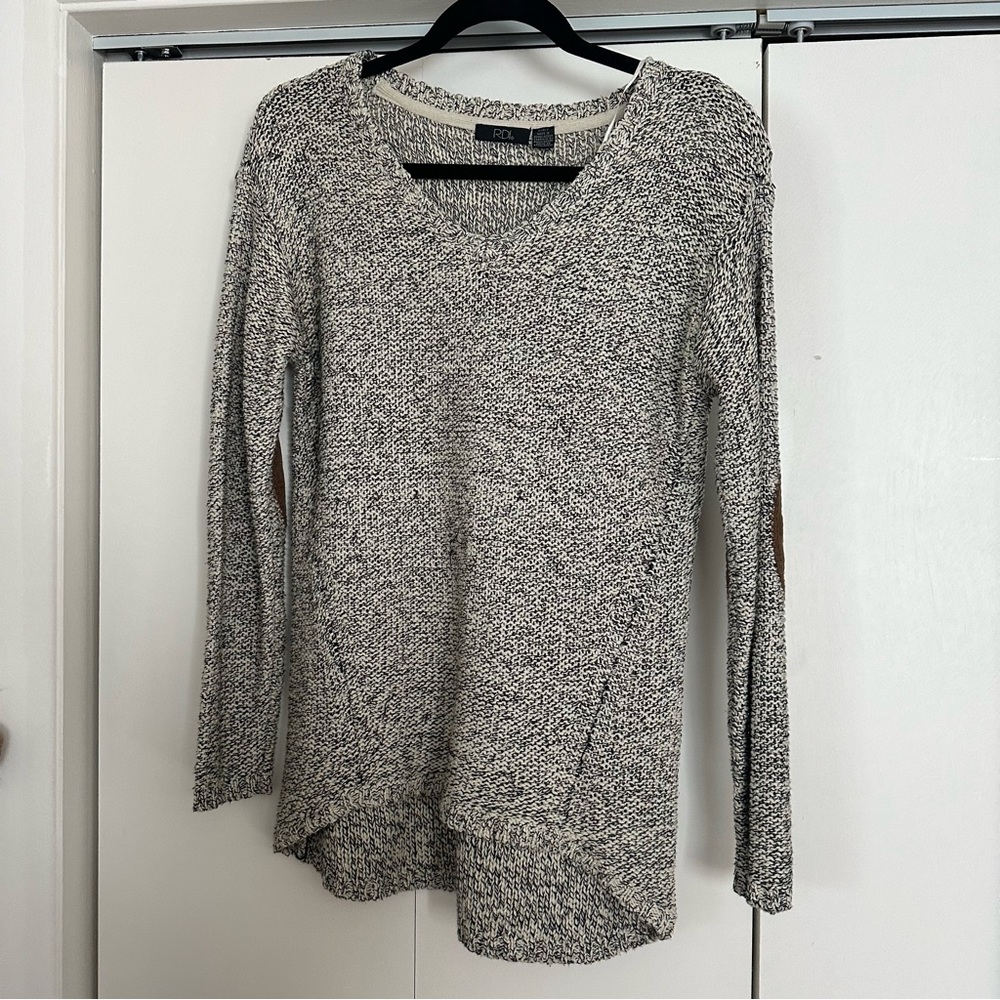 Knitted sweater with elbow patches size small
